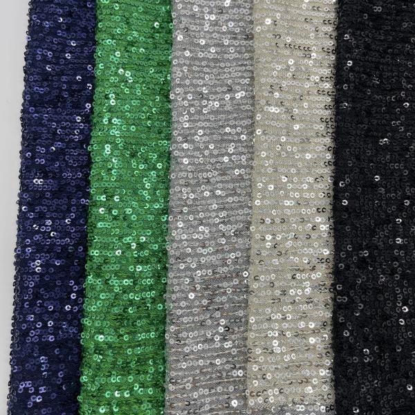 Waterproof Durable Sequins Embroidery Fabric Material M01-039