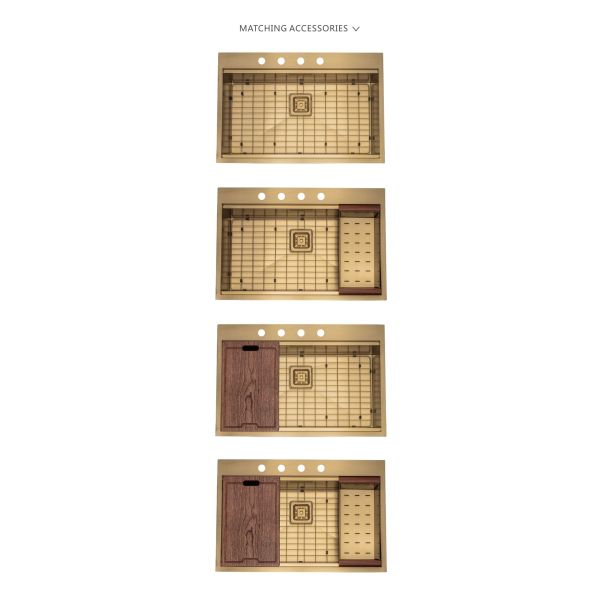 5mm Coloured Stainless Steel Sink Glod Brushed 30 Inch Top Mount Kitchen Sink