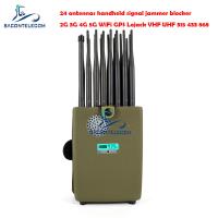 Europa Tipo WiFi Jammer de señal 24w 24 canales para 2G 3G 4G 5G LTE GPS localizador 173mhz