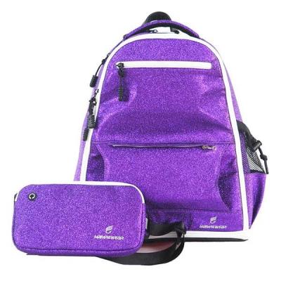 Trouxa Cheerleading da trouxa roxa dos esportes da forma da faísca personalizada