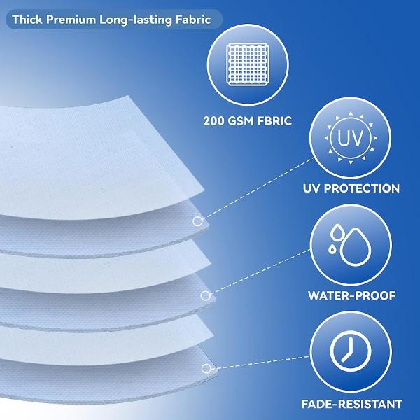 Patio Umbrellas 9' Light Beige, Outdoor Umbrella Market Table Umbrellas with Push Button Tilt and Crank