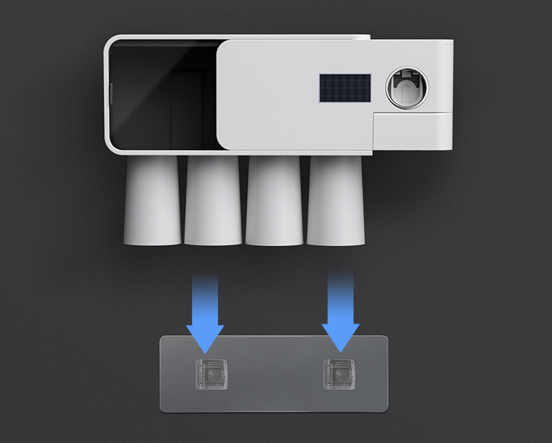 Suction Type 30RH UV Toothbrush Holder , DC3.7V Toothbrush Sanitizer Holder