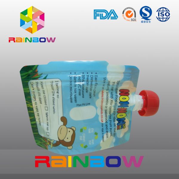 Leakproof Reusable Baby Food Pouches with Bottom Double Zipper