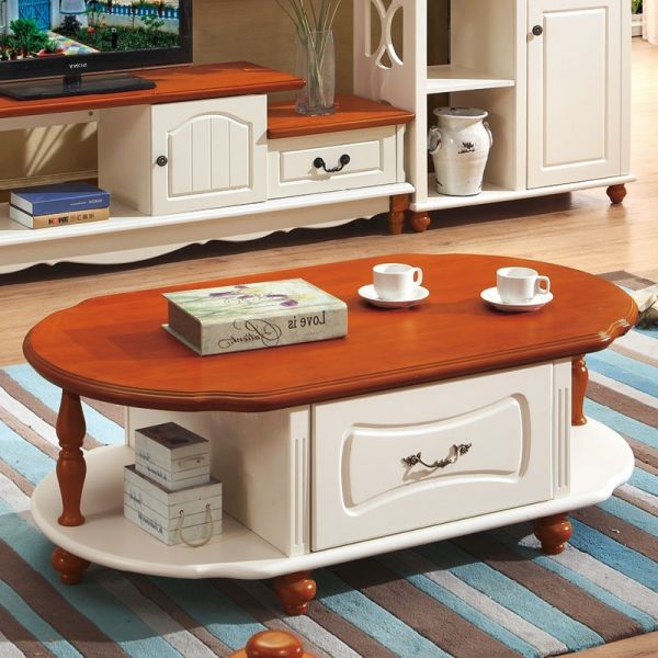 American Countryside Style Wooden Drawers SquareTea Coffee Table