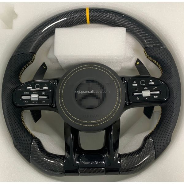 Mercedes-Benz Old Model AMG Carbon Fiber Steering Wheel 55cm Diameter Nappa Leather