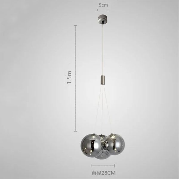 Royal Glass Ball Pendant Lamp Burst Multi-Light Pendant（WH-AP-608）