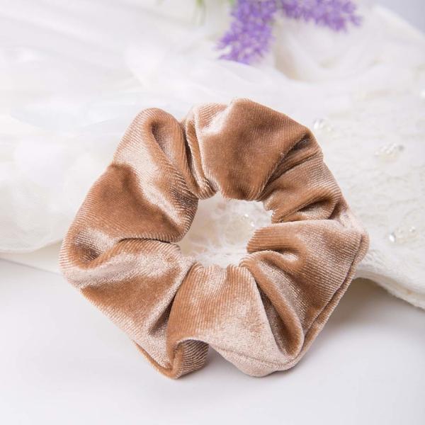 Solid Color Elastic Velvet Hair Tie , 6cm 0.03kg Medium Velvet Scrunchie