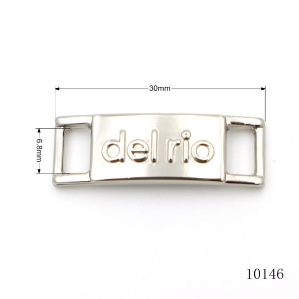 Nickel Metal Shoe Tags Square Custom Embossed Metal Tags OEM / ODM