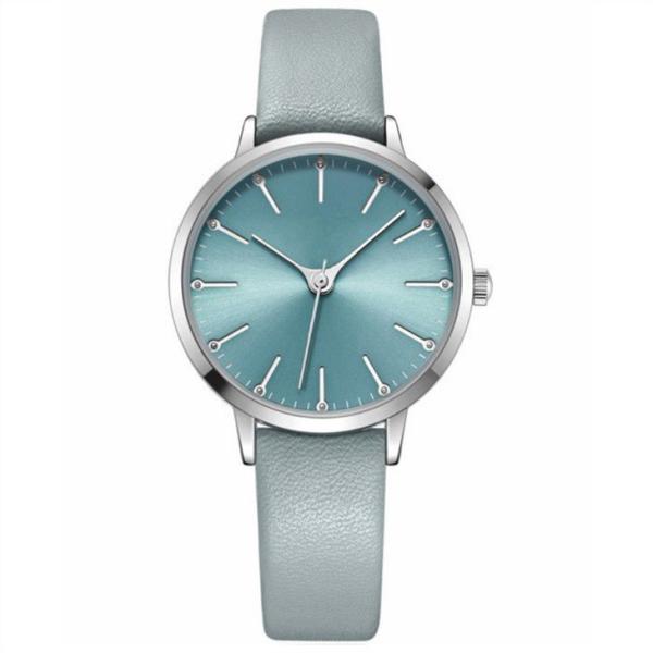 Leather Strap Women Quartz Wrist Watch 14mm Luxury Alloy Microfiber Surface