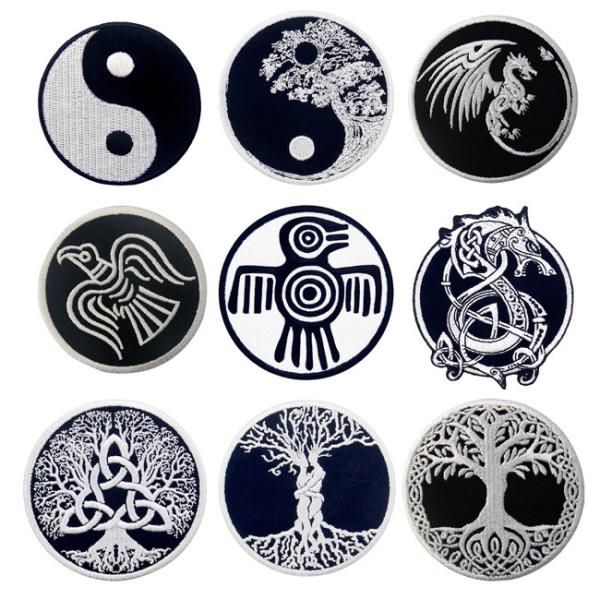 Self Adhesive 3D 60mm Tree Of Life Patch Custom Embroidered Logo Patches