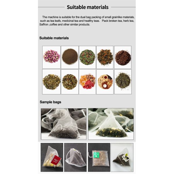 Automatic Electric Loose Leaf Green Tea Tea Bag Packing Machine with PLC Control Filter Paper Sachet Sealing & Labeling