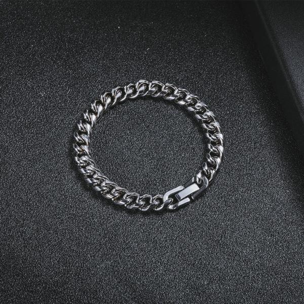 Custom 18k Stainless Steel Bracelets 6mm 8mm Cuban Link Bracelet Men