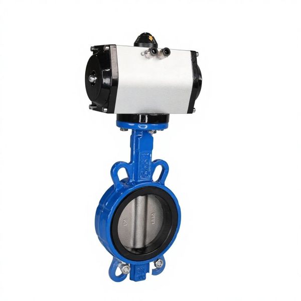 Pneumatic Wafer Butterfly Valve EPDM Seal for High Temperature Oil Water Gas Control