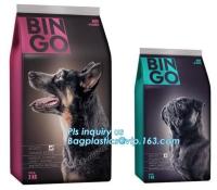 Levante-se o malote com zíper e janela para o empacotamento de alimento para cães, saco do jerkey da galinha, parte inferior lisa impressa costume do slider 10kg