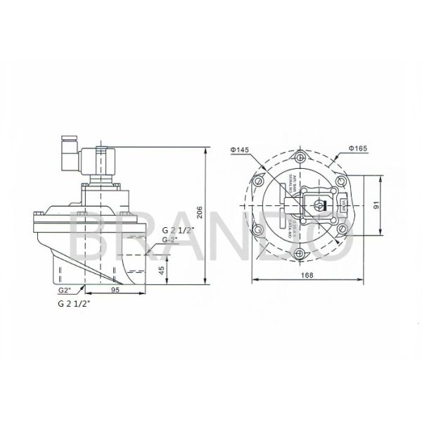Double Diaphragms Pneumatic Pulse Valve , 2 Inch Solenoid Pulse Valve ASCO SCG353A050