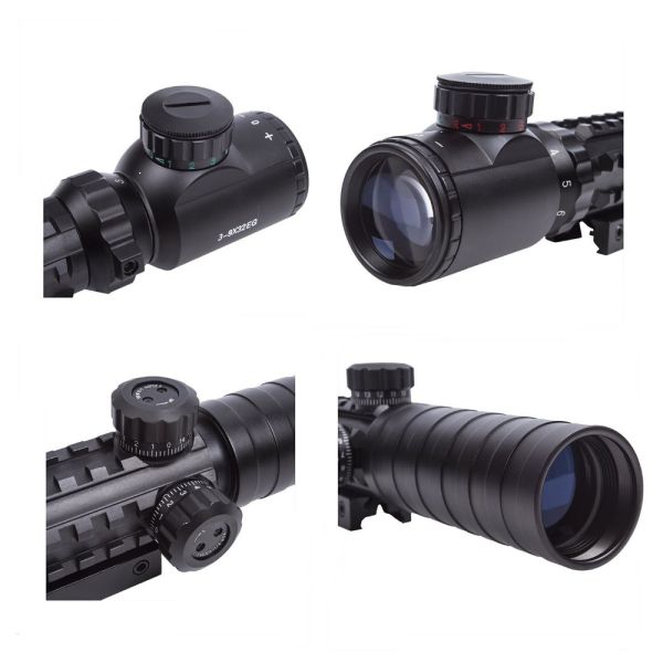 3-9X32E Tactical Hunting Scope Red Green Illuminated Reticle Scope