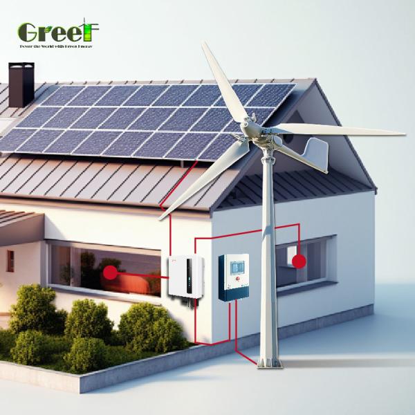 Sistema híbrido eólico solar de 5kw 10kw con panel solar fotovoltaico