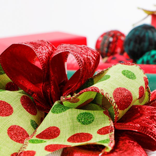 Arcos de vacaciones 2024 Big Burlap Ribbon Arcos de doble capa con cintas de alambre Impreso Arco