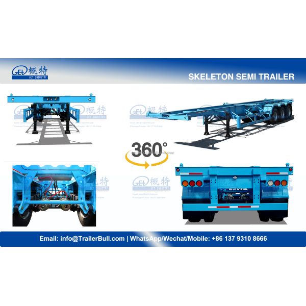 Прицеп для грузовиков 40ft ISO прямой скелет полуприцепы для доставки легких контейнеров