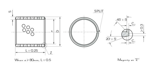Cylindrical CuSn8P Self Lubricating Plain Bearing