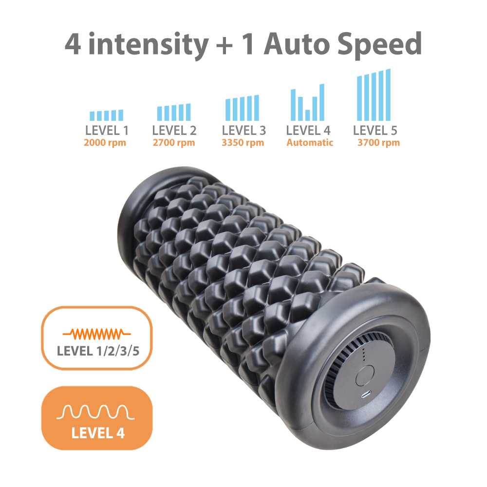 Electric 5 Speed Vibrating Wave Muscle Roller Physical Therapy Back Foam Rollers for Post-exercise Muscle Recovery