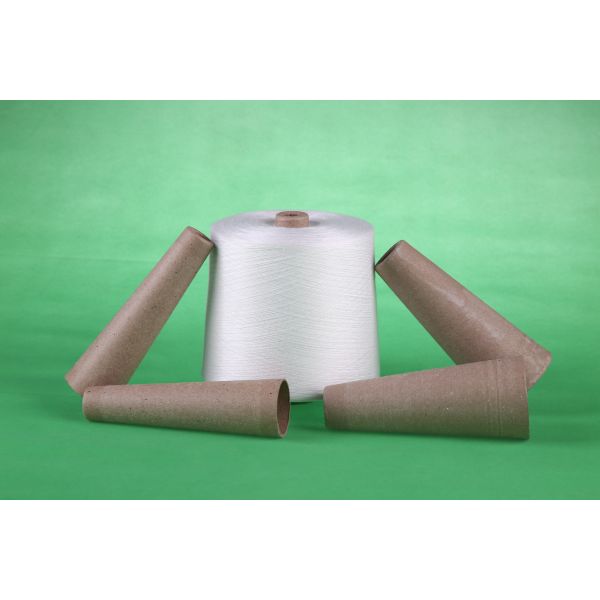 High Tenacity z twist Bright Spun Polyester Yarn In Raw White Or Optical White