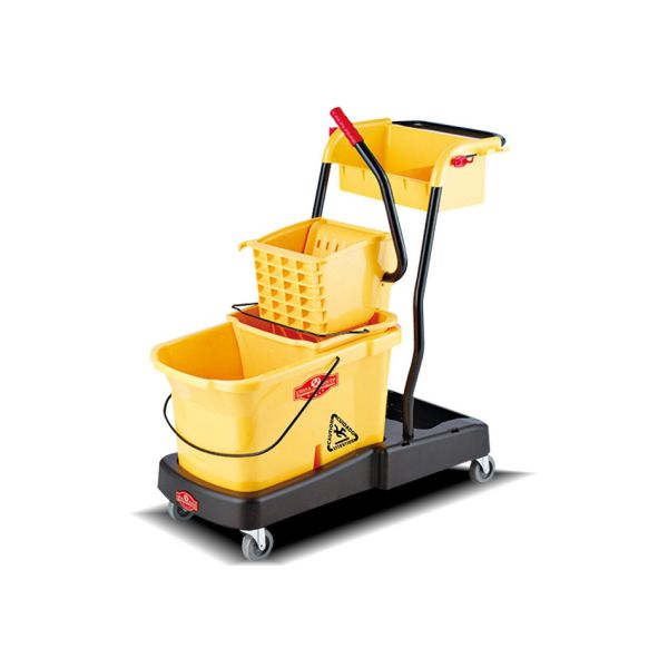 Многофункциональное желтое пластиковое оборудование чистки гостиницы с ведром Моп/выжималкой прессы
