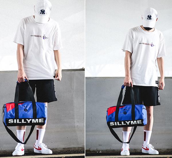 Korean version of outdoor single-shoulder fashion travel handbags leisure sports fitness bags for men and women