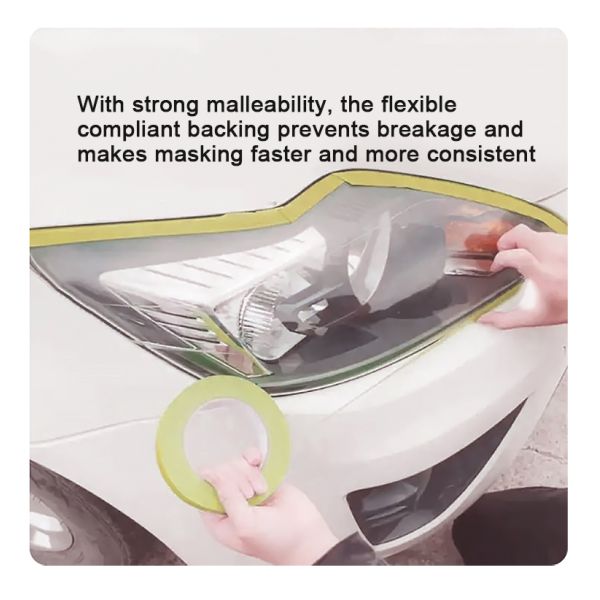 24mm Yellow Masking Tape For Car Heat Resistant And Customized Logo