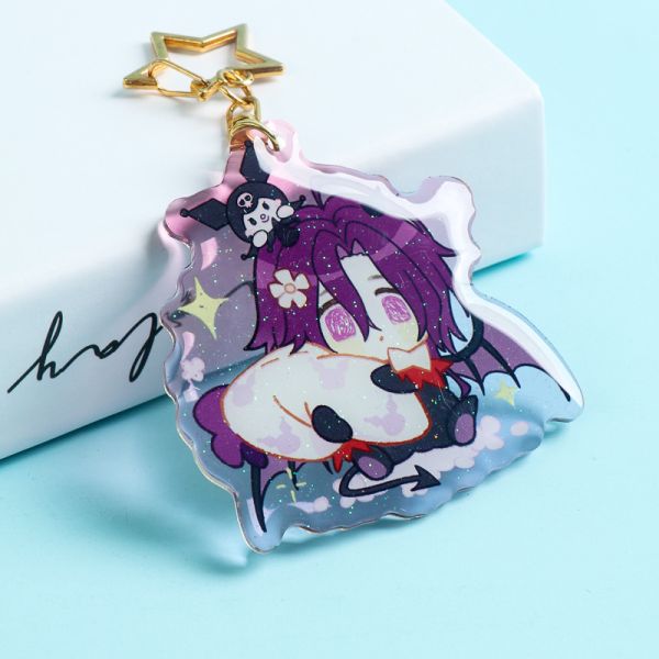 Cartoon acrylic key chain set brand personality small pendant Comiccon cartoon logo picture photo DYI key chain