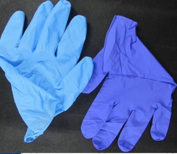 Breathable Blue Black Disposable Medical Gloves 100% Nitrile Hand Gloves Size S To XL