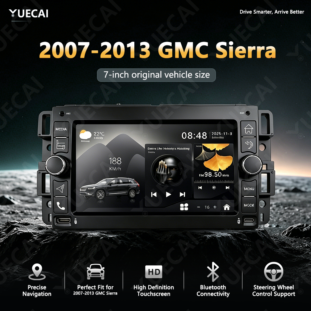 7 inch Android Head Unit with USB Type C Port for GMC Sierra 2007-2013 GPS Navigation System