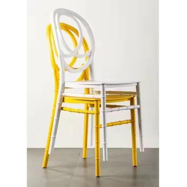 Stackable Gold White Chiavari Banquet Chairs for Hotel Events