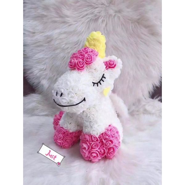 Wholesale Preserved rose bear with heart popular size 25cm teddy bear of roses