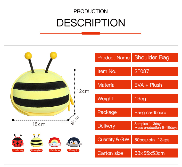 Customizable Cute Eva Kids Messenger Bag Kids Shoulder Bag With Adjustable Strap