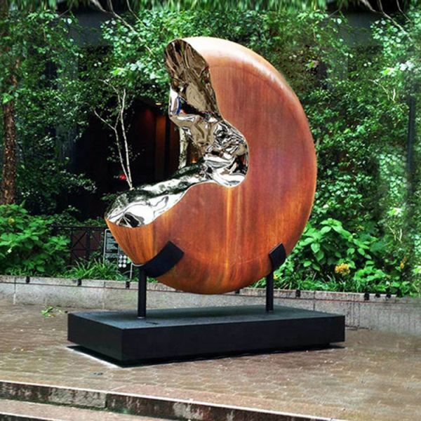 Corrosion Resistant Corten Steel Sculpture Home Decor Sculpture With Stainless Steel