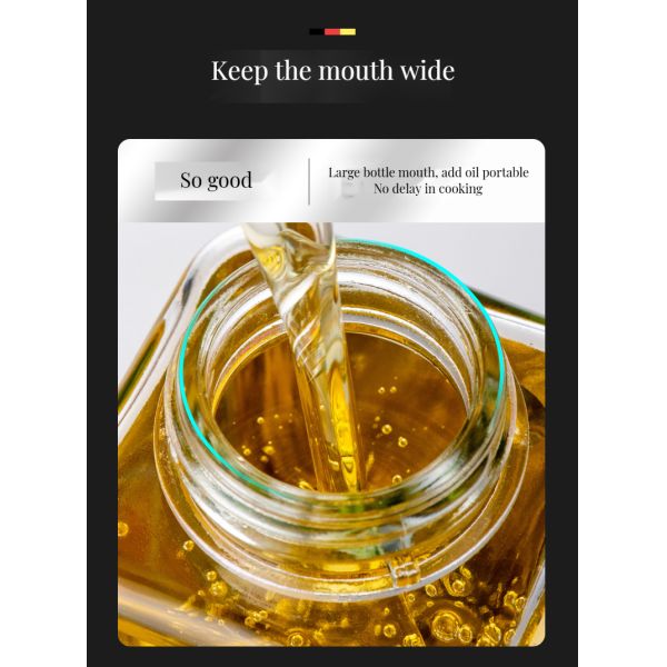 500ml Capacity Glass Kitchen Oil and Vinegar Bottle with Stylish Leak-Proof Dispenser