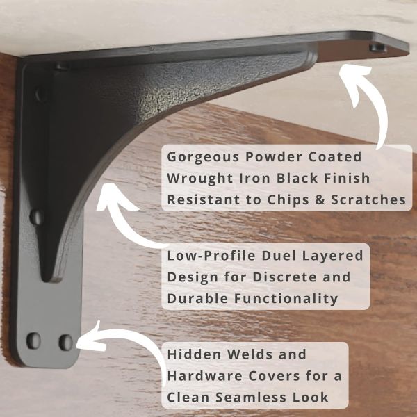 500 Lb support murale pour le support de plancher de granit de profil bas Facile à installer DIY Design mince