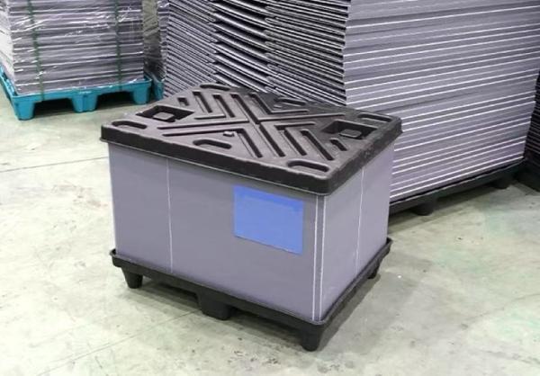 Impact Resistant Collapsible Pallet Bin Waterproof Pallet Box With Lid And Base