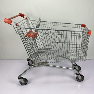 Grande carrinho de mão europeu do estilo do trole 240L do supermercado da capacidade para a cesta do metal da compra da família com crianças Seat