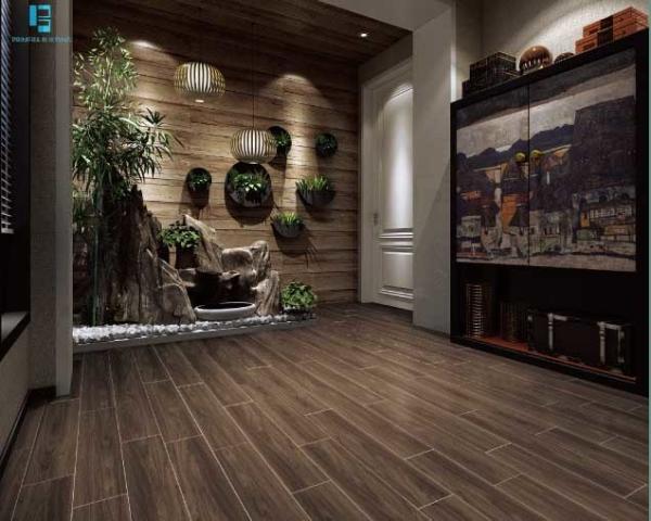 Dark Brown Wooden Porcelain Tiles 200x1200mm AAA Grade