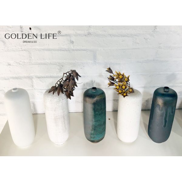 Ceramic Home Furnishings Black green and White Vase