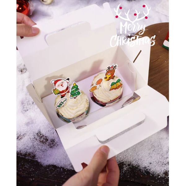 Personalised CYMK Printing Xmas Gift Box For Christmas Cake Sweet Candy 600gsm
