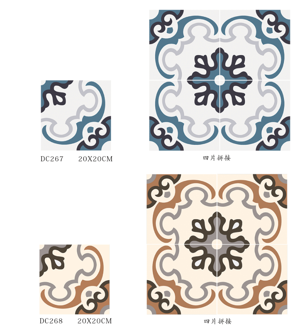 Cemento 0,03 salas de estar Skidproof de las baldosas cerámicas del piso de la pared de W.A los 20x20cm