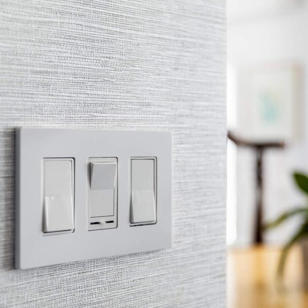 Glossy Finish Triple Gang Wall Plate Screwless 3 Gang Face Plate Rectangular For Wall Socket