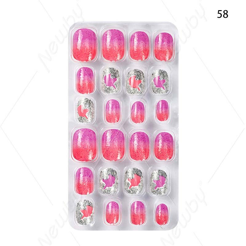 Short Kids False Nail for Girls Party Gift Children Nail Art