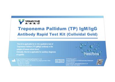 Kit de teste rápido para anticorpos IgM/IgG Treponema Pallidum (TP) ouro coloidal