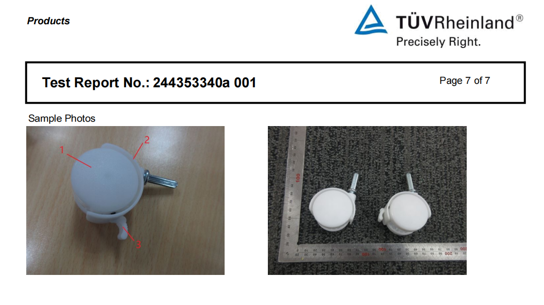 4 Inch Grey Hospital Bed Casters TPR Rubber Caster OEM