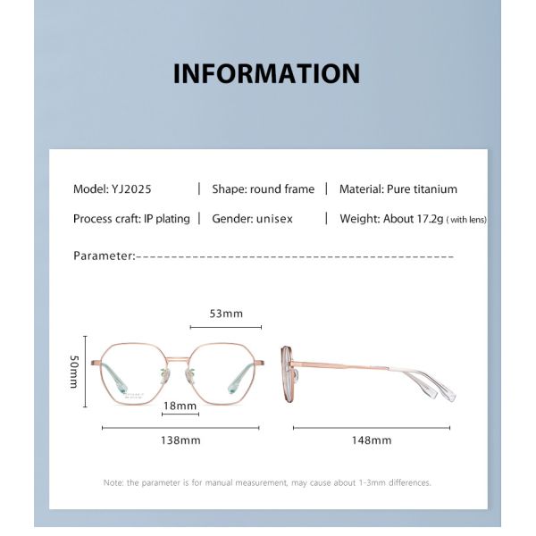 Полигональная миопическая плакировка IP стекел рамки титана для людей