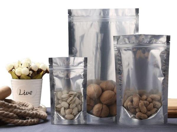 Clear front resealable Aluminum Foil Small k  plastic bag for Snack